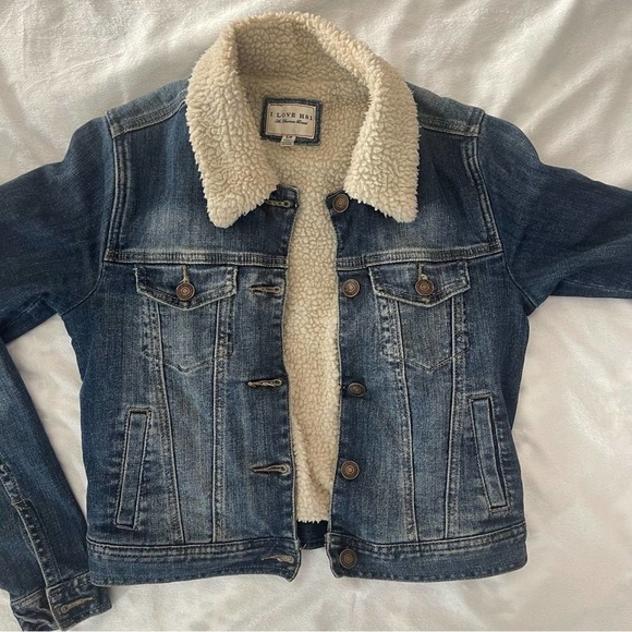 Hollister Jackets & Blazers - Jean jacket SM. Hollister I love H81. Lined. Distressed.